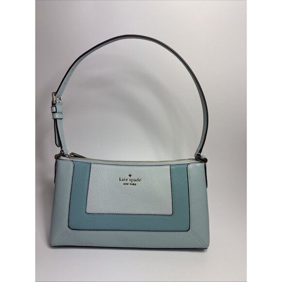 KATE SPADE LENA SMALL PIECED COLORBLOCK SHOULDER BAG BLUE MULTI - New No Tag - Picture 2 of 7